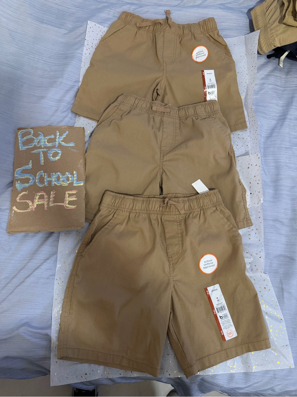 wonder nation Tan Pull-On School Shorts - 3 Pack